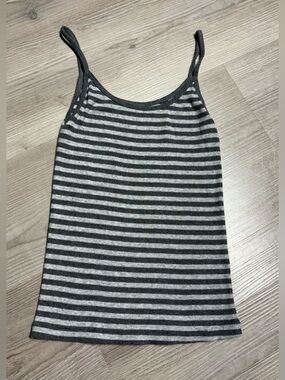Brandy Melville Gray Striped Ribbed Tank